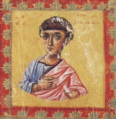 Ап. Фома. Миниатюра Евангелия (фрагмент). Византия. 1133 г. Афины