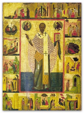 Никола с восемнадцатью клеймами. XIV век