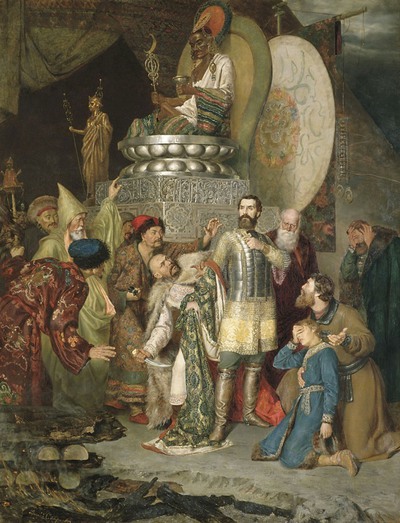Князь Михаил Черниговский перед ставкой Батыя