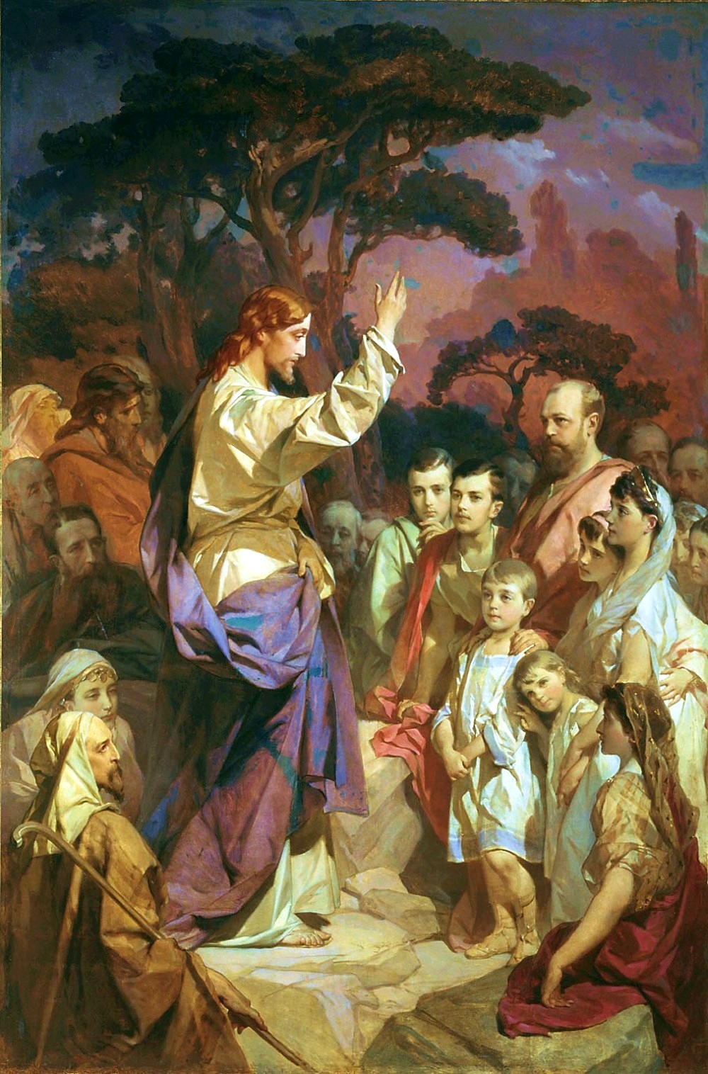 Картина И. К. Макарова - Нагорная проповедь - Христос, благословляющий царское семейство