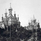 Киев. Храмы Покровского монастыря. Слева — Никольский, справа — Покровский. 1910-е г.г.