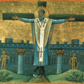 Св. Симеон. Миниатюра Минология Василия II. Византия. 985 г.