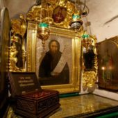 Икона прп. Феодосия в пещерах Лавры