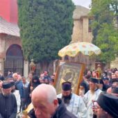 Пасхальный крестный ход с Иверской иконой Божией Матери в монастыре Ивирон